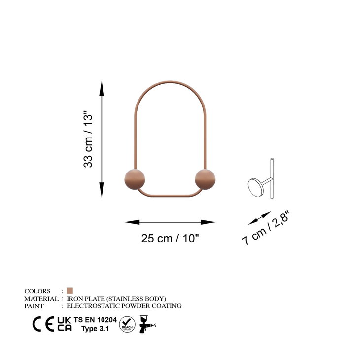 Wallity Frog-C Gancho de Pared de Metal Cobre Wallity Frog-C Gancho de Pared de Metal Cobre